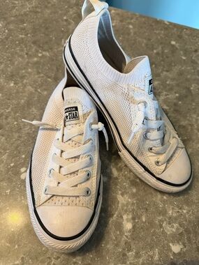 Converse Low Top Sneakers - Cream with White Laces